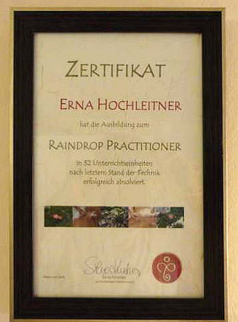 Erna Hochleitner - Energiearbeit raindroptechnik -oele